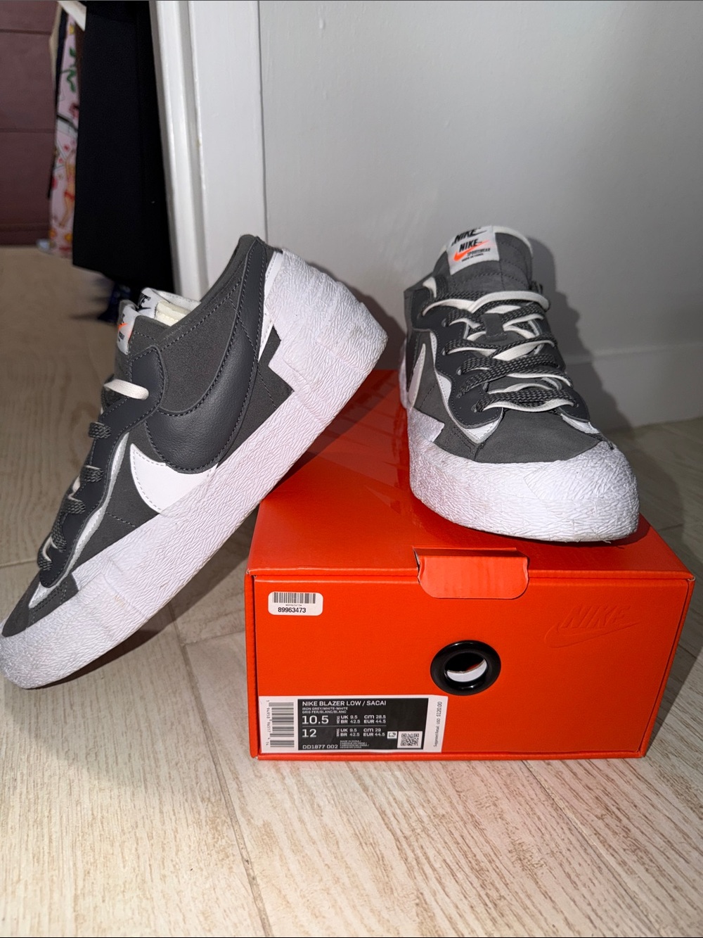Nike Gray and White Blazer Low Sneakers